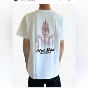 Von Hot Rod Pinstriping T-shirt Top Tee White Black